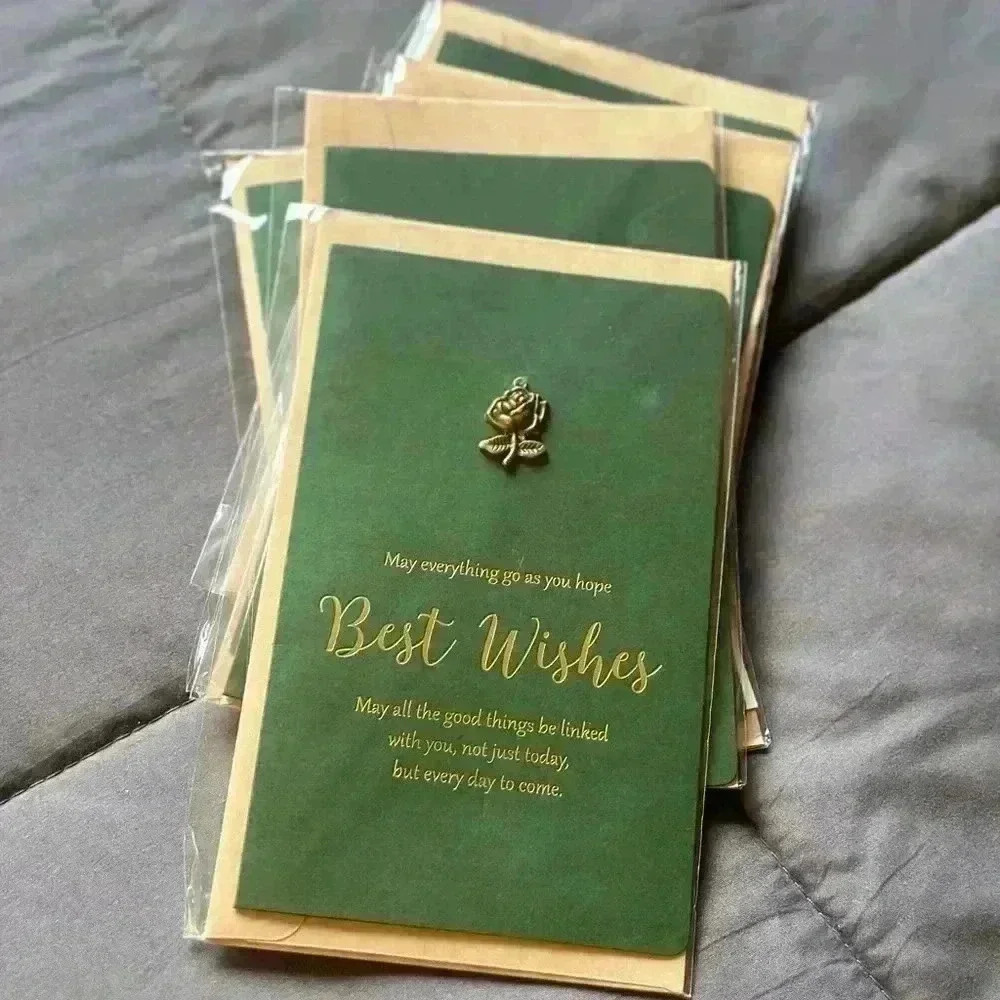 5* Xmas/New year Best Wishes Vintage Style Greeting Cards